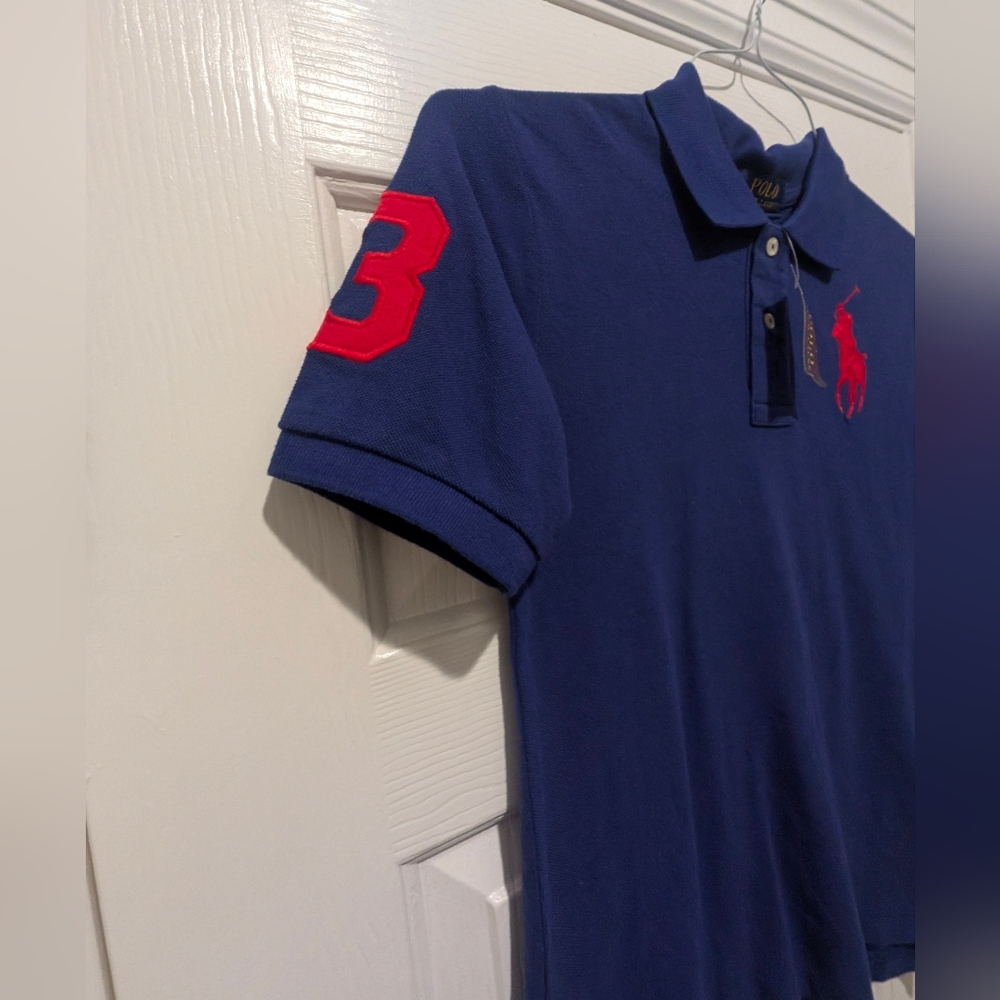 Boy's Polo by Ralph Lauren Blue and Red Kids Polo Shirt - Size: Medium 10 - 12 - Picture 4 of 7